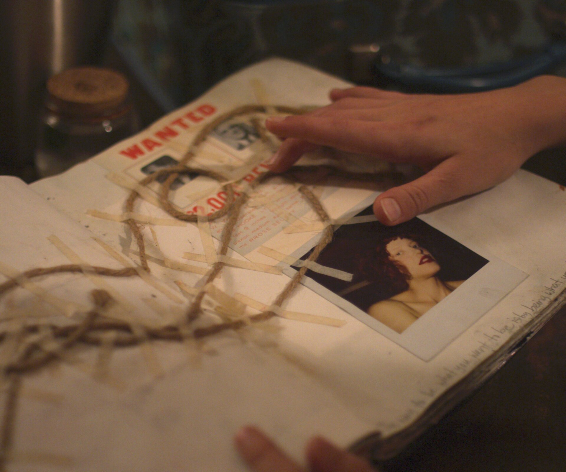 Nova touching Nicola's art book